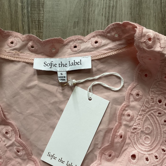 SOFIE THE LABEL MARGOT PALE PINK BLOUSE SIZE SMALL NWT - Picture 3 of 6